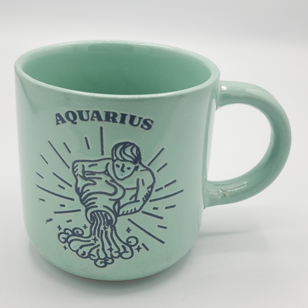 Wild Sage Zodiac‎ Aquarius Mug Horoscope Sign Coffee Mug Teal